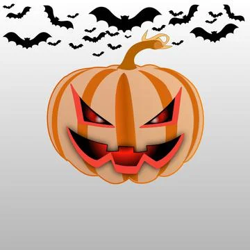 Pumpkin fruit horror background イラスト素材