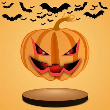 Pumpkin fruit horror background Stock Illustration