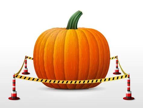 Pumpkin fruit located in restricted area Stock Illustration