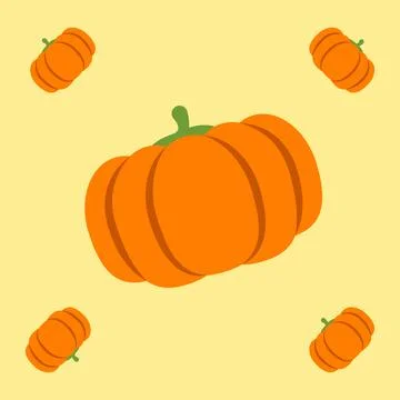 Pumpkin fruit seamless for pattern fabric, simple pumpkin fruit cute repeat.. イラスト素材