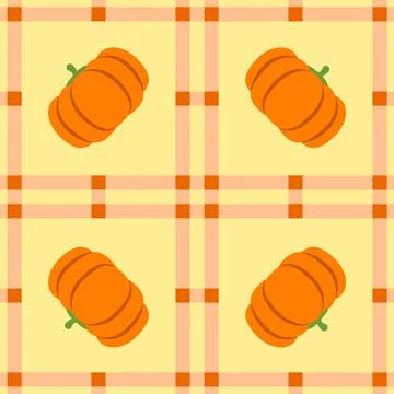 Pumpkin fruit seamless for pattern fabric, simple pumpkin fruit cute repeat.. Illustrazione stock