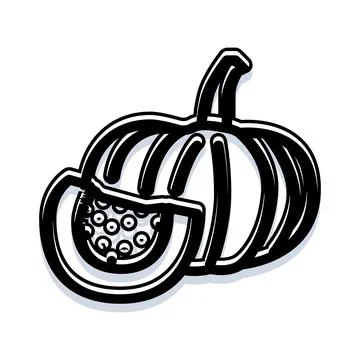 Pumpkin fruit with slice and seeds illustration Stock Illustration