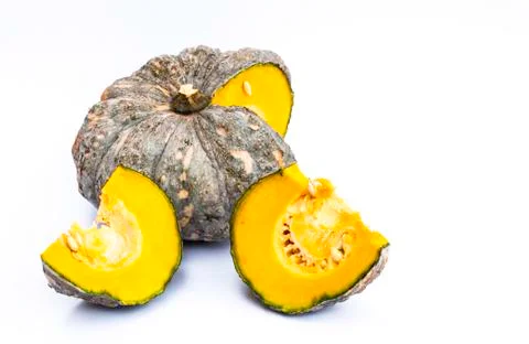 Pumpkin fruit on white background Stock Photos
