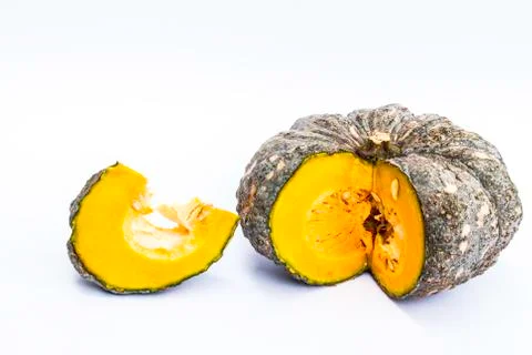 Pumpkin fruit on white background Stock Photos