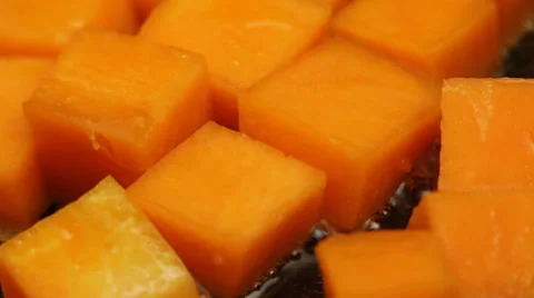 Pumpkin in frying pan; close up;  Stock Footage 35920475