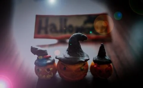Pumpkin ghost be an army on the night of darkness(It is a molding job from oi Stock Photos