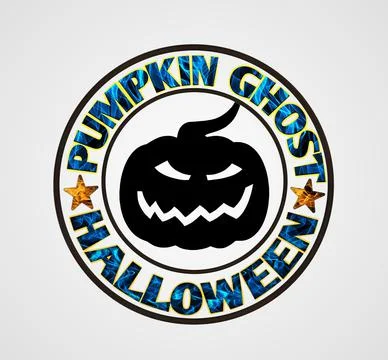 Pumpkin ghost logo illustration Stock Illustration