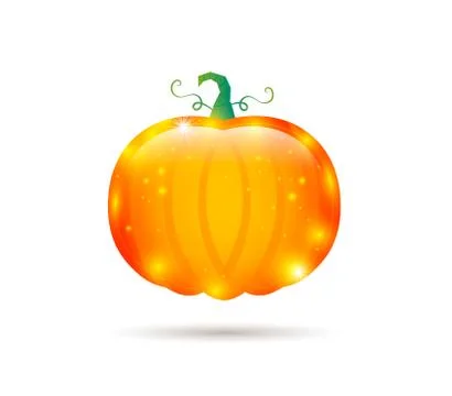 Pumpkin glossy label Stock Illustration