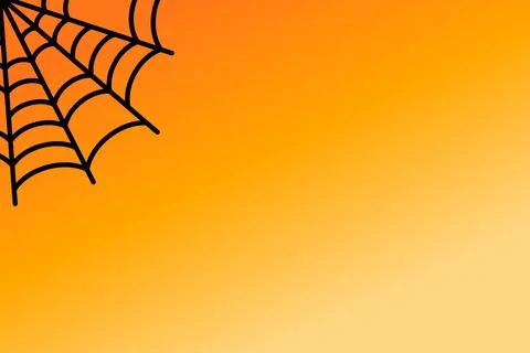 Pumpkin Glow Warm Autumn Gradient with Spider Web Icon Stock Illustration