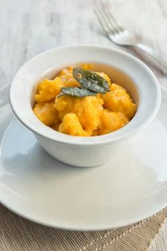 Pumpkin gnocchi Stock Photos