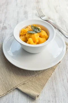 Pumpkin gnocchi Stock Photos