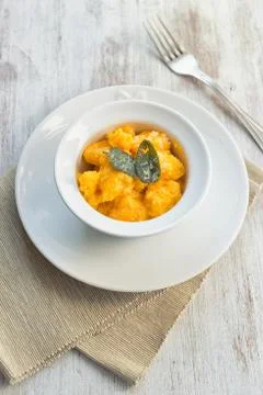 Pumpkin gnocchi Stock Photos
