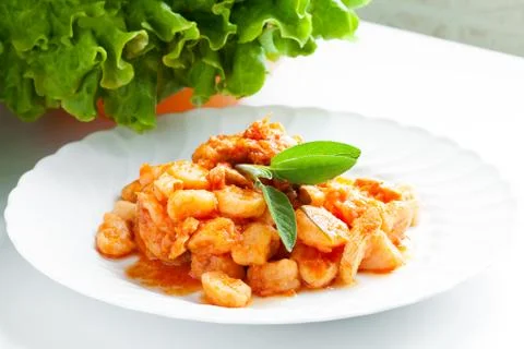 Pumpkin gnocchi Stock Photos