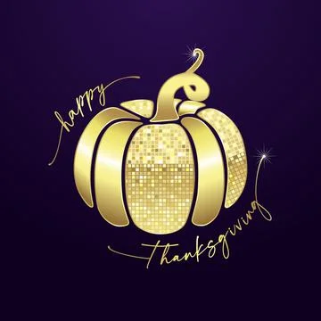 Pumpkin gold pixels Illustrazione stock
