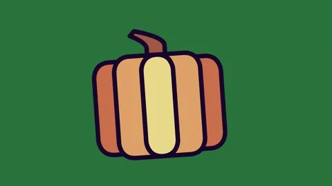 A pumpkin on green background and green screen animated chromakey background Video stock 335092071