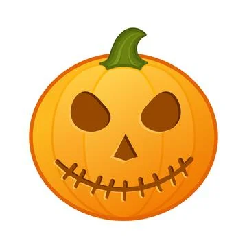 Pumpkin with grim scary face Large size of Halloween emoji Ilustración de archivo