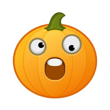 Pumpkin with grinning face and different big eyes Large size of Halloween emo Stock Illustration