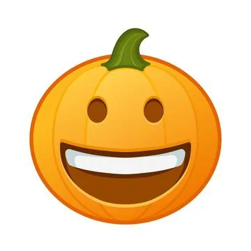 Pumpkin with grinning face Large size of Halloween emoji Ilustración de archivo
