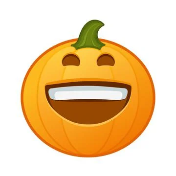 Pumpkin with grinning on face Large size of Halloween emoji Ilustración de archivo