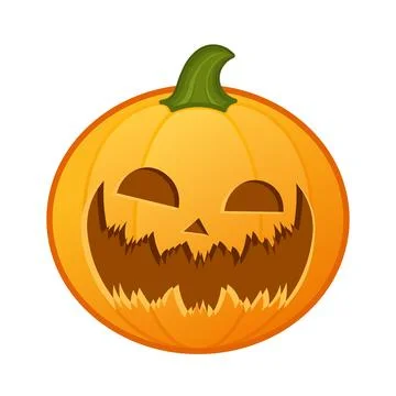 Pumpkin with grisly scary face Large size of Halloween emoji Ilustración de archivo