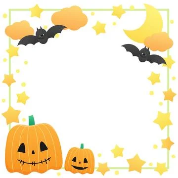 Pumpkin halloween frame 1 Stock Illustration