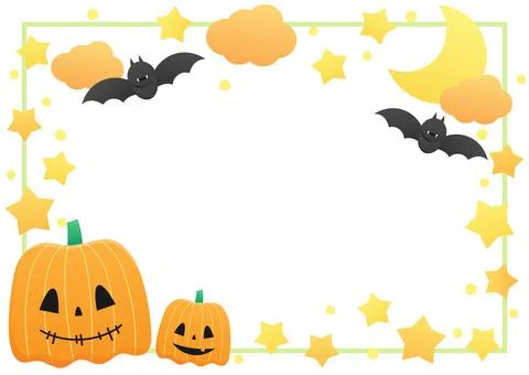 Pumpkin halloween frame 2 Stock Illustration