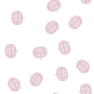 Pumpkin halloween glyph seamless pattern Stock Illustration