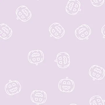 Pumpkin halloween line seamless pattern Stock Illustration