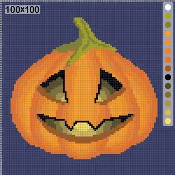 Pumpkin halloween pattern for cross stitch Stock Illustration
