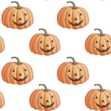 Pumpkin halloween pattern Stock Illustration