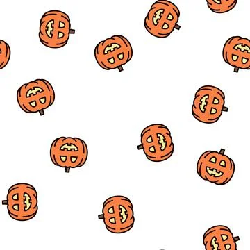 Pumpkin halloween vector seamless pattern Illustrazione stock