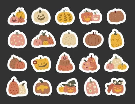 Pumpkin halloween vegetable set Stock Illustration