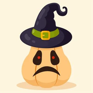 Pumpkin in a hat. Halloween design. Vector illustration 스톡 일러스트