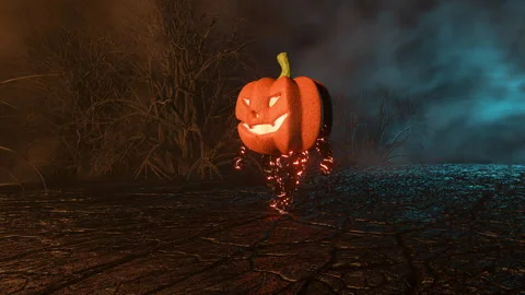Pumpkin Head with Arms and Legs Stock Footage 285205837