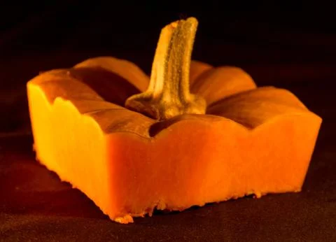 Pumpkin head on a black background Stock Photos
