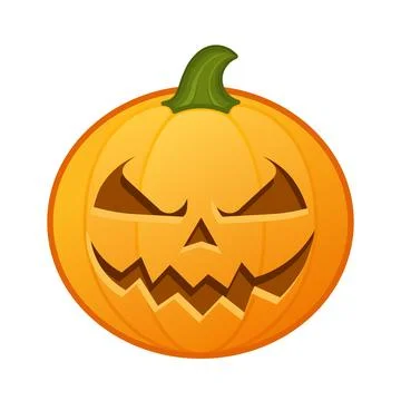 Pumpkin with hideous scary face Large size of Halloween emoji Ilustración de archivo