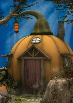 Pumpkin house Stock Illustration