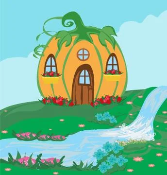 Pumpkin House Stock Illustration