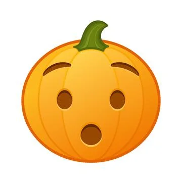 Pumpkin with hushed face and open mouth Large size of Halloween emoji Ilustración de archivo
