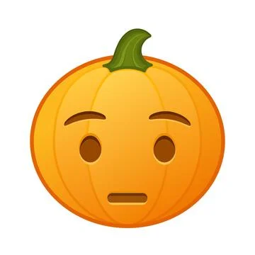 Pumpkin with hushed face Large size of Halloween emoji Ilustración de archivo