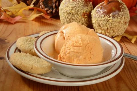 Pumpkin ice cream Stock Photos
