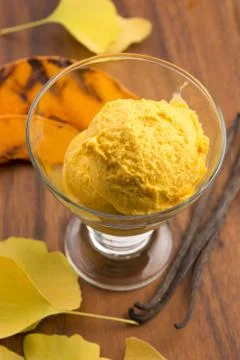 Pumpkin ice cream Stock Photos