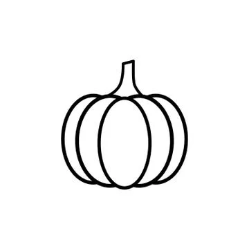 Pumpkin icon - black vector Stock Illustration