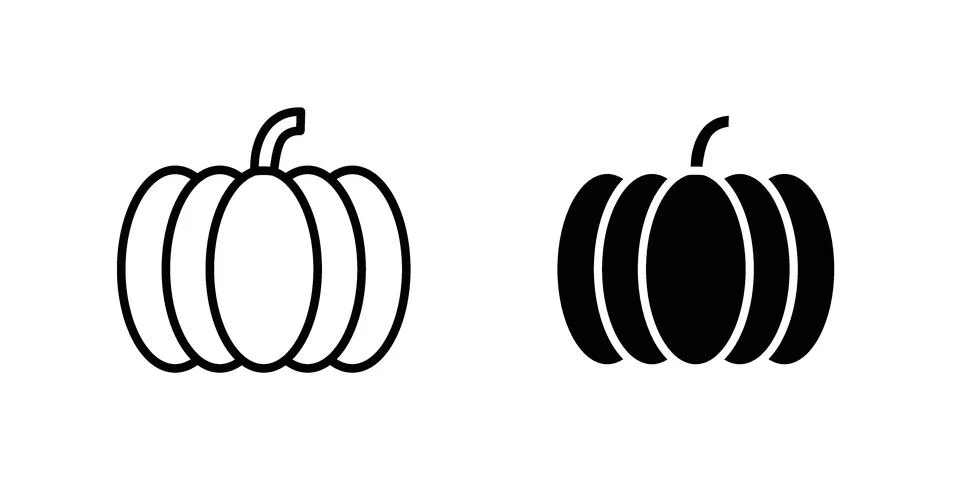 Pumpkin icon for design projects and web UI Stock Illustration