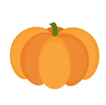 Pumpkin icon flat or cartoon style. Isolated on white background. Vector illu Stock Illustration