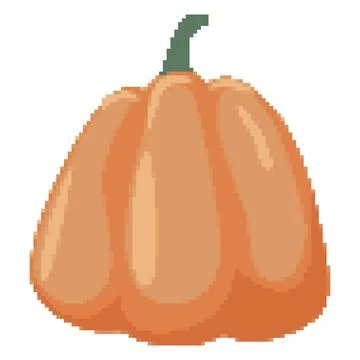 Pumpkin icon in pixel art style. Squash symbol for Halloween or Thanksgiving. Illustrazione stock