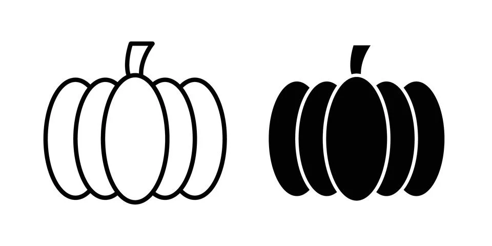 Pumpkin icon vector, symbol, logo illustrations Stock Illustration