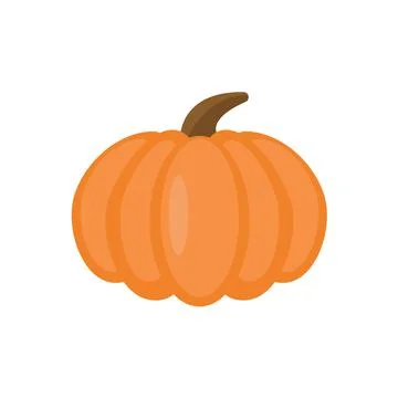 Pumpkin Icon White Background Flat Style Print Web Design eps 10 Stock Illustration