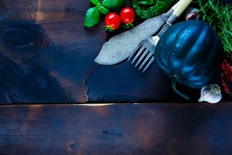 Pumpkin with ingredients Stock Photos