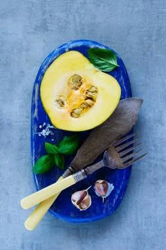 Pumpkin with ingredients Stock Photos